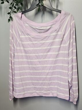 Sonoma Light Lavender & White Lightweight Long Sleeve Top